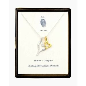 B.U. Jewelry Be You Sterling Silver 22k Gold Vermeil Mother Daughter Necklace